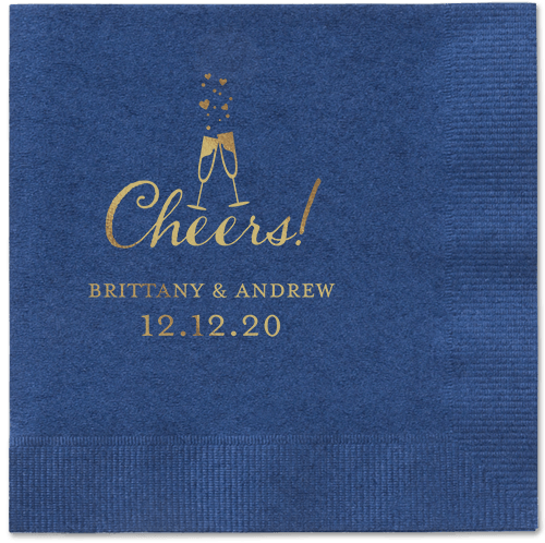 Cherished Cheer Napkins, Yellow, Navy, Gold