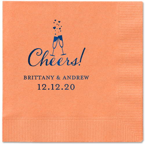 Cherished Cheer Napkins, Blue, Coral, Midnight