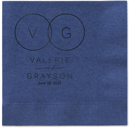 Refined Rings Napkin, Black, Navy, black