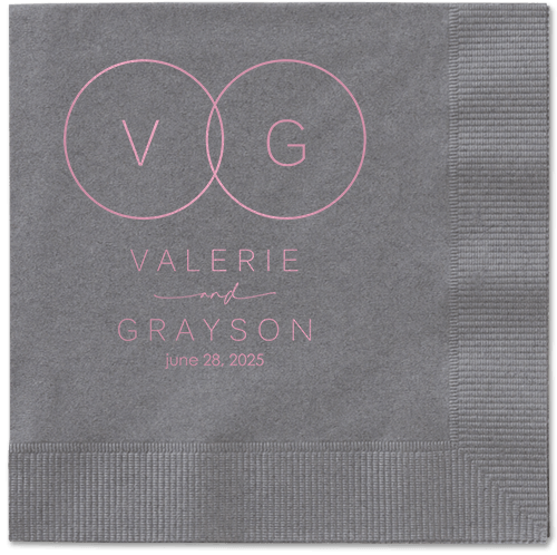 Refined Rings Napkin, Pink, Pewter, blush