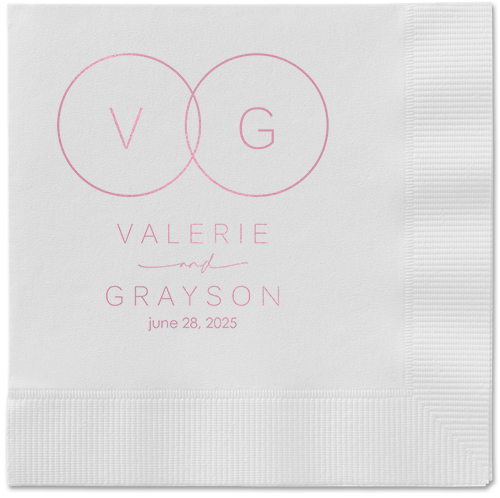 Refined Rings Napkin, Pink, White, blush