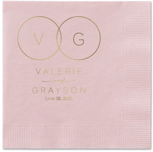 Refined Rings Napkin, Yellow, Blush, gold