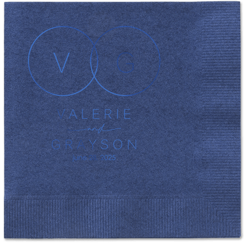 Refined Rings Napkin, Blue, Navy, royal