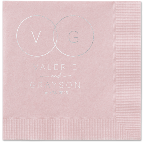 Refined Rings Napkin, Grey, Blush, silver