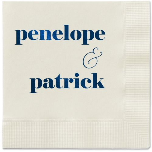 Winsome Wanderlust Napkin, Blue, Ecru, midnight