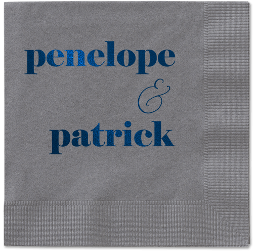 Winsome Wanderlust Napkin, Blue, Pewter, midnight