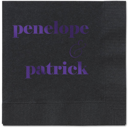 Winsome Wanderlust Napkin, Purple, Black
