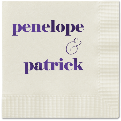 Winsome Wanderlust Napkin, Purple, Ecru, purple