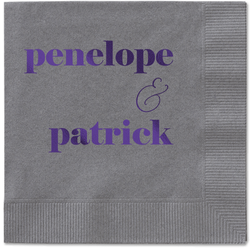 Winsome Wanderlust Napkin, Purple, Pewter