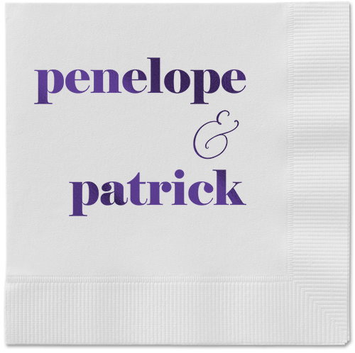 Winsome Wanderlust Napkin, Purple, White