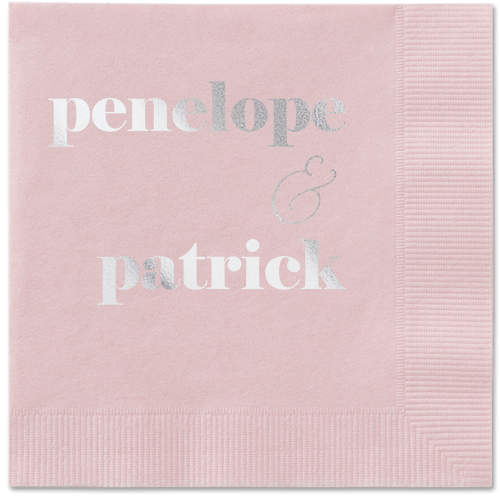 Winsome Wanderlust Napkin, Grey, Blush, silver