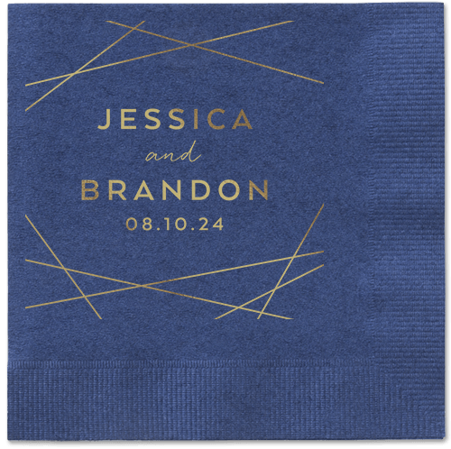 Eucalyptus Elegance Napkin, Yellow, Navy