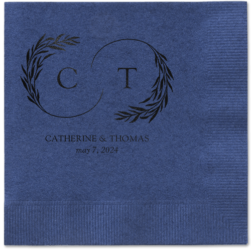 Reflective Rings Napkin, Black, Navy, black