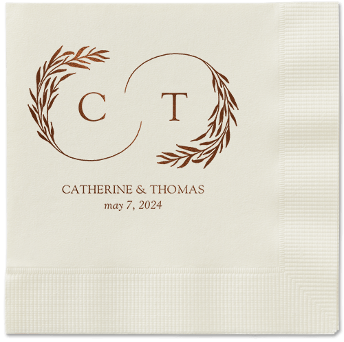 Reflective Rings Napkin, Brown, Ecru, mocha