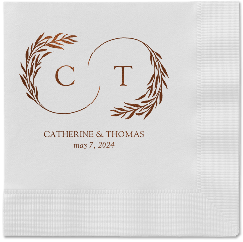 Reflective Rings Napkin, Brown, White, mocha