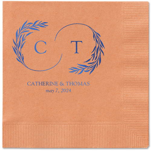 Reflective Rings Napkin, Blue, Coral, royal