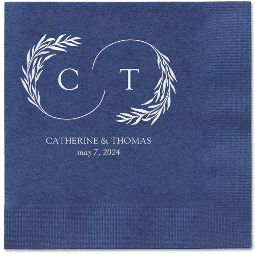 Reflective Rings Napkin, White, Navy, white