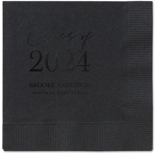 Penmanship Class Napkin, Black, Black