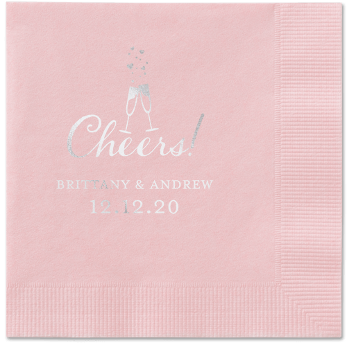 Cherished Cheer Napkins, Grey, Blush