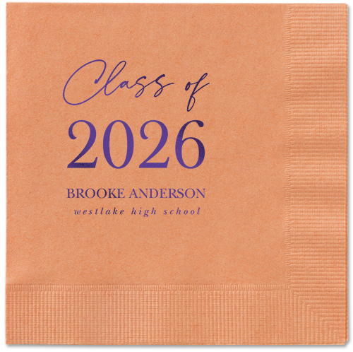 Penmanship Class Napkin, Purple, Coral, purple