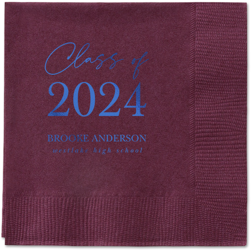 Penmanship Class Napkin, Blue, Berry