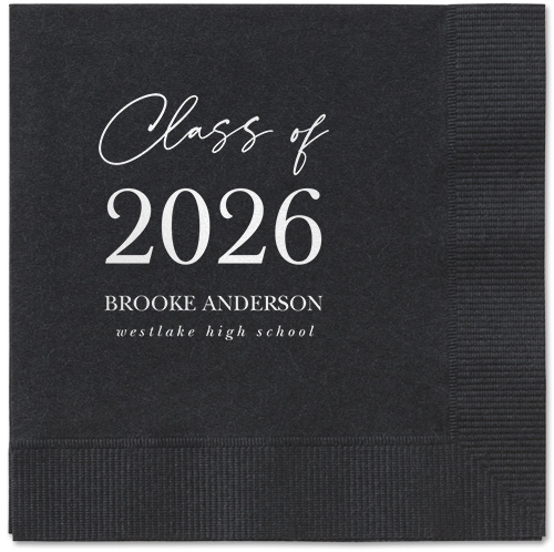 Penmanship Class Napkin, White, Black, white