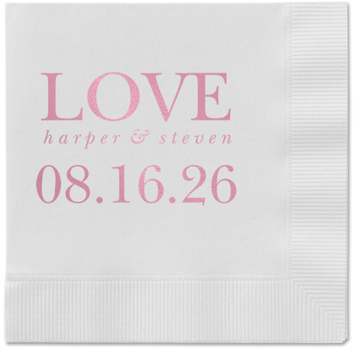 Official Headlines Napkin, Pink, White, blush