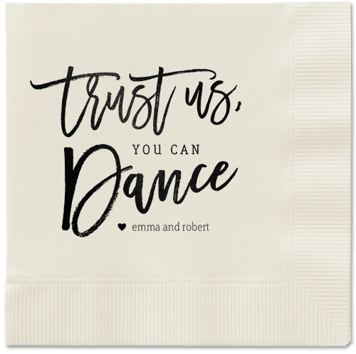 Dance Along Napkins, Black, Ecru, Black