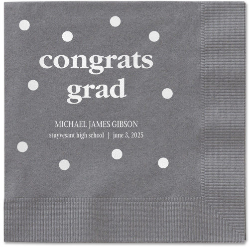 Speckled Blots Napkin, White, Pewter