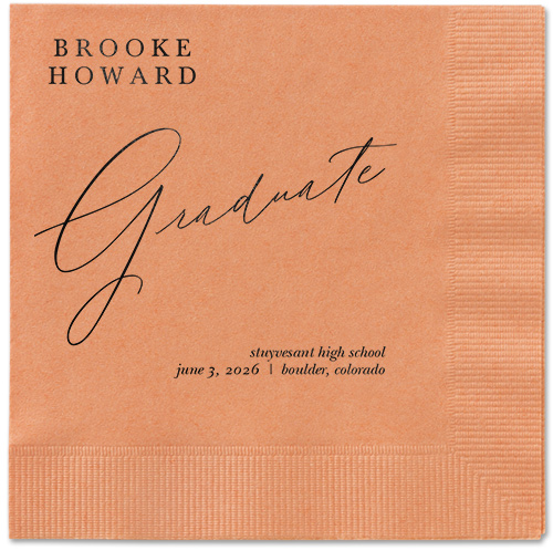 Graceful Touch Napkin, Black, Coral, black