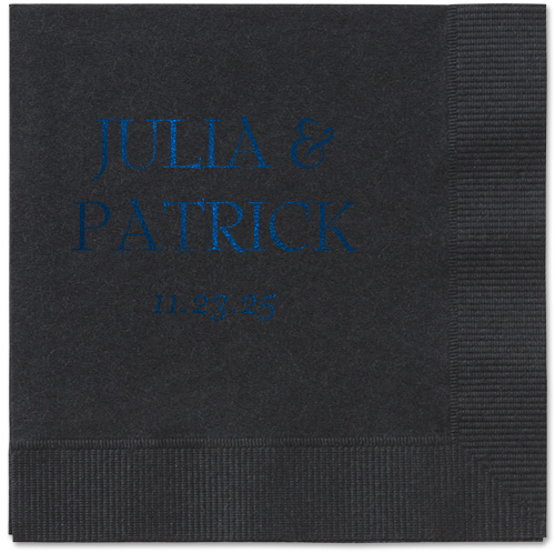 Modern Flow Napkin, Blue, Black, midnight