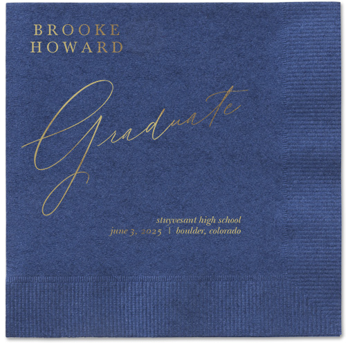 Graceful Touch Napkin, Yellow, Navy