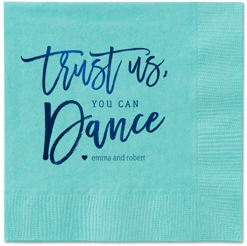 Dance Along Napkins, Blue, Aqua, Midnight