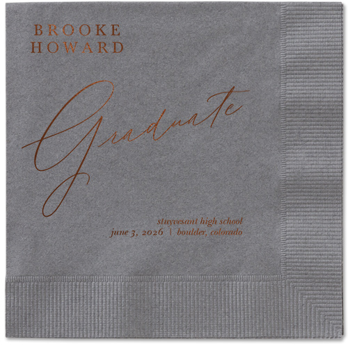 Graceful Touch Napkin, Brown, Pewter, mocha-matte