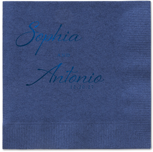 Torn Textures Napkin, Blue, Navy, midnight
