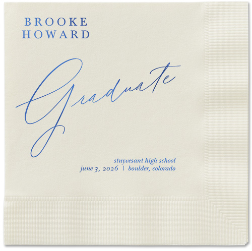 Graceful Touch Napkin, Blue, Ecru, royal