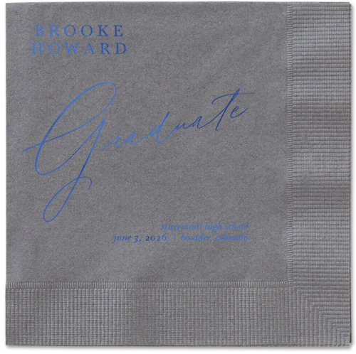 Graceful Touch Napkin, Blue, Pewter, royal