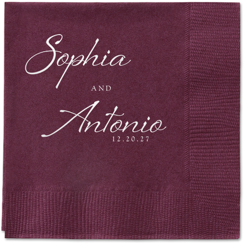 Torn Textures Napkin, White, Berry