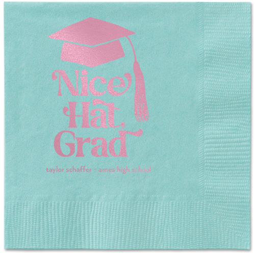 Nice Cap Napkin, Pink, Aqua