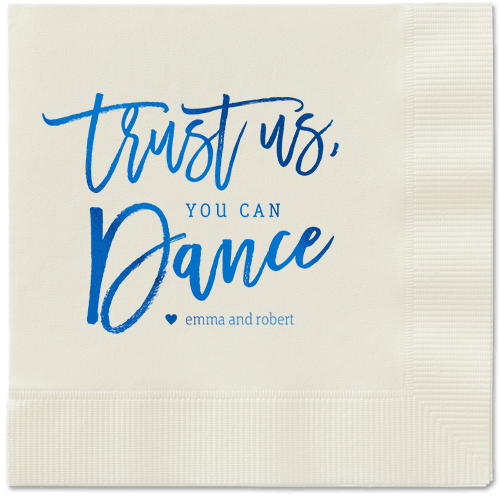 Dance Along Napkins, Blue, Ecru, Royal