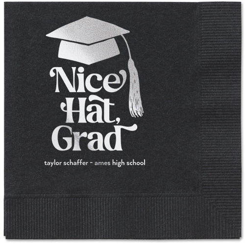Nice Cap Napkin, Grey, Black, silver