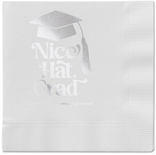 Nice Cap Napkin, Grey, White, silver