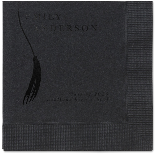 Direct Tassel Napkin, Black, Black, black