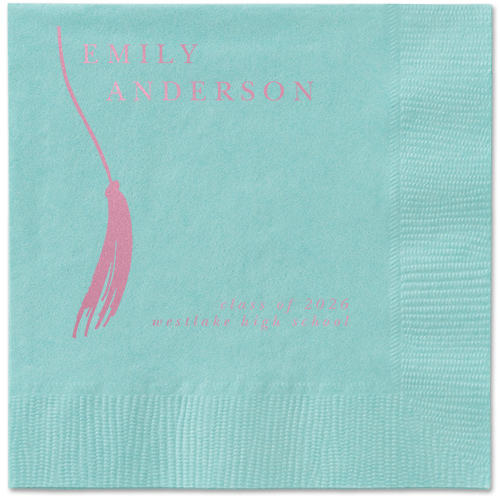 Direct Tassel Napkin, Pink, Aqua, blush