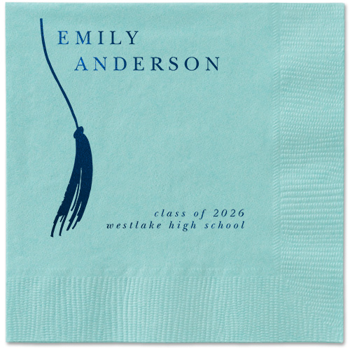 Direct Tassel Napkin, Blue, Aqua, midnight