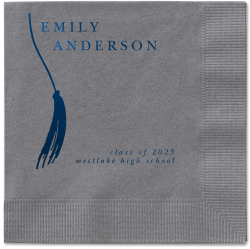 Direct Tassel Napkin, Blue, Pewter