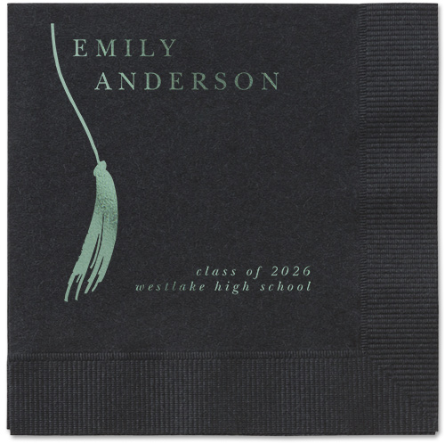 Direct Tassel Napkin, Green, Black, sage