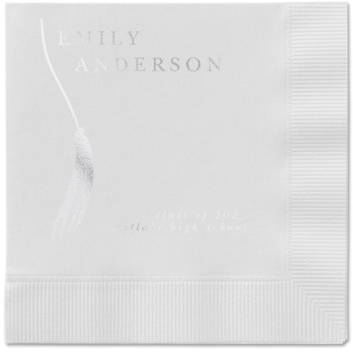 Direct Tassel Napkin, Grey, White