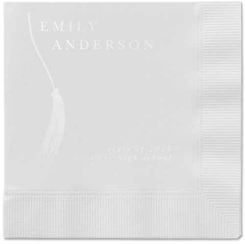 Direct Tassel Napkin, White, White, white