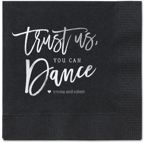 Dance Along Napkins, Grey, Black, Silver